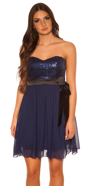 bandeaudress with sequins and loop Navy